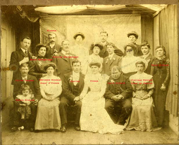 Guénier Yvonne Charles mariage 1908.